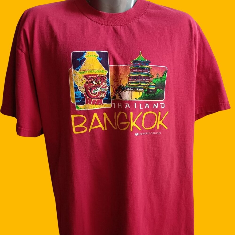 2XL Vintage T-shirt Men's Single Stitch Princess Cruise Thailand Red XXL